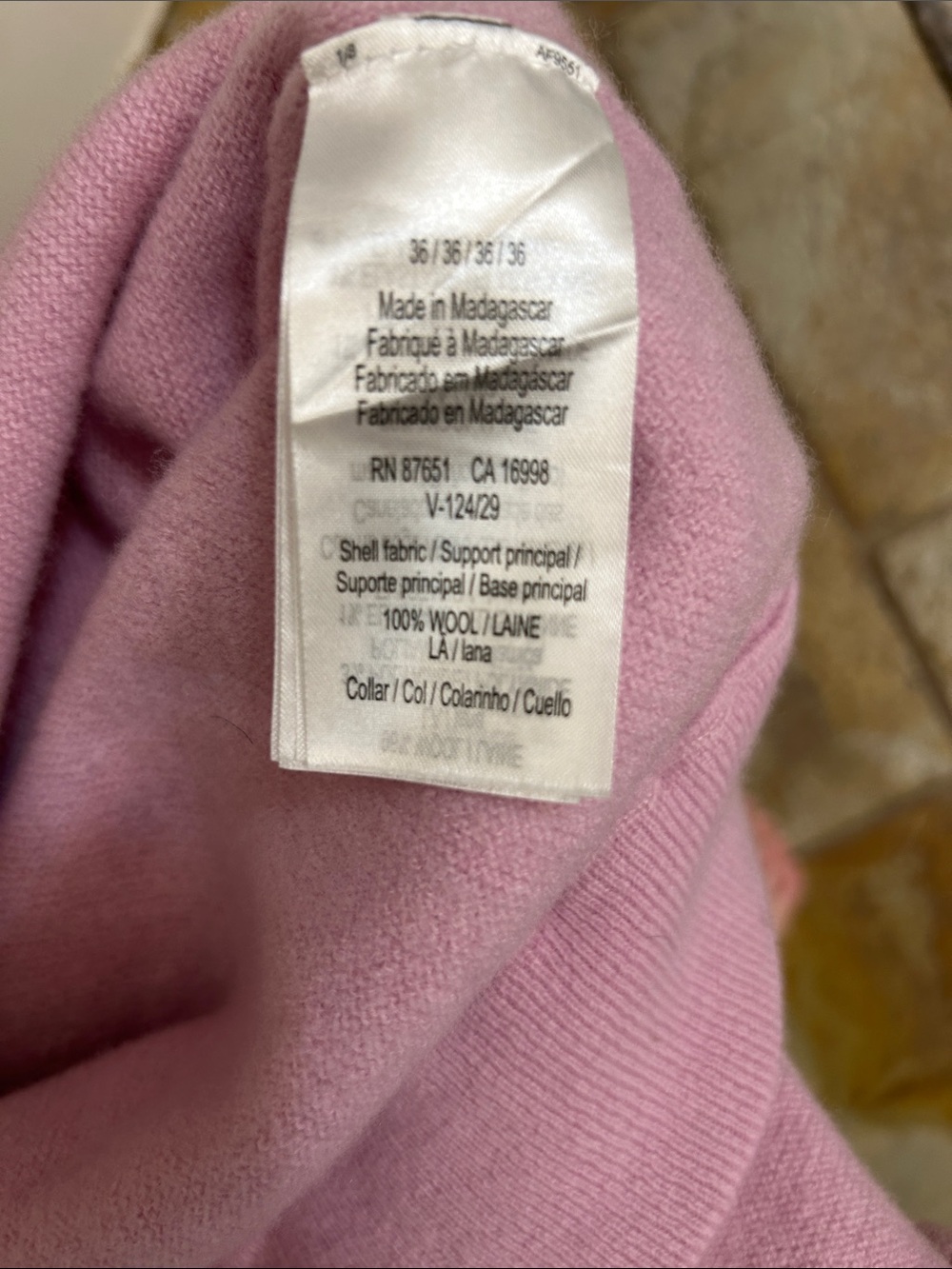 Lacoste 100% Wool Sweater Pink | Classic Crocodile Logo Knit Pullover like new - Picture 11 of 11